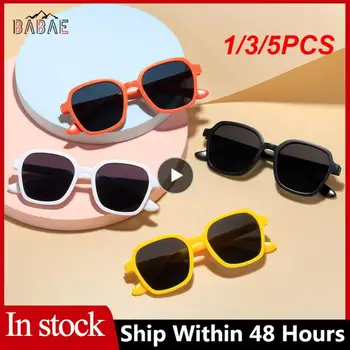 1/3/5PCS Uv385 Детски слънчеви очила Износоустойчиви очила Пълна рамка реколта твърди ясни и ярки аксесоари за облекло ретро