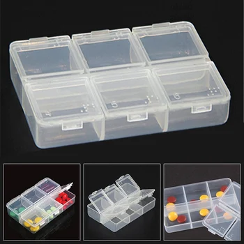 1 бр. Горещ 6 дни таблетка прозрачен притежател на кутия за хапчета Контейнер за съхранение на медицински случай