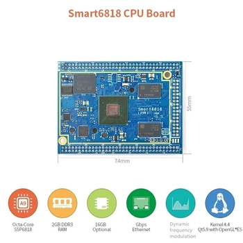 1 парче Smart6818 Основна платка S5P6818 Cortex-A53 Осем ядро 2GB + 16GB EMMC Обучение и развитие
