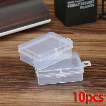 10pcs мини пластмасова кутия за съхранение Медицинска кутия тапи за уши бижута топчета хапче прозрачен организатор контейнер случай