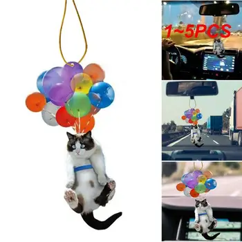 1~5PCS творчески сладък котка куче кола висящи орнамент с цветни балон кола орнамент кола интериор декор висулка аксесоари