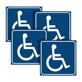 4pcs инвалидни колички стикери за достъп за хора с увреждания Знак за достъп на открито/закрито