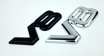 5X Auto метална сплав 3D V8 лого двигател изместване багажника задна кола значка Decal хром V8 странично крило емблема стикер кола стайлинг