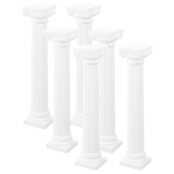6Pcs Римски стълб статуя партия римска колона мини къща озеленяване римски стълбове