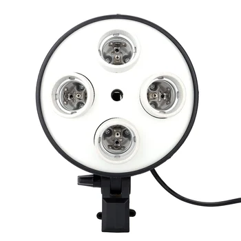 Andoer 4 в 1 E27 гнездо Softbox фотографска лампа крушка база титуляр адаптер за фото видео студио софтбокс