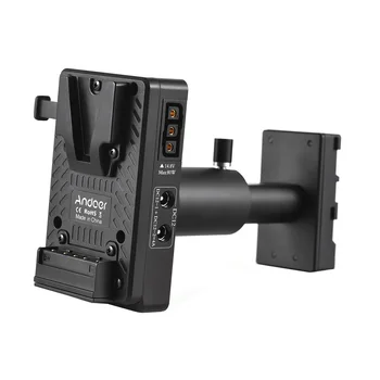 Andoer V-Lock V Mount акумулаторна плоча към BP-U манекен адаптер за батерия с регулируем прът Съвместим с видеокамери Sony PMW-300K1