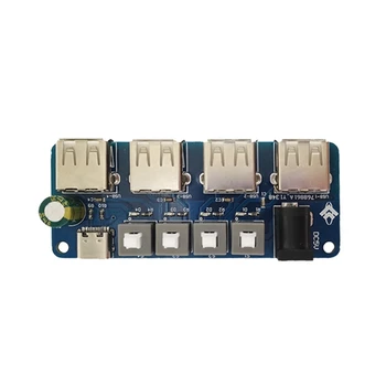 Blue Power Extension Module 5V Захранване 4 Way USB Power Distribution Board Power Supply Hub