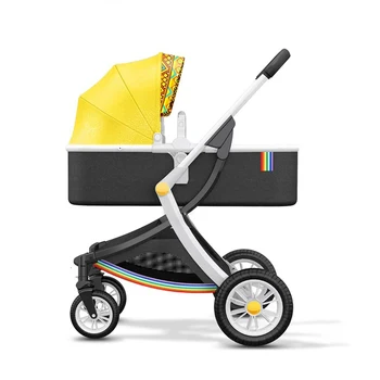 High View Новородената количка може да седи и ляга, кош за новородено Light сгъваеми амортисьорни колела, двупосочна количка алуминиева сплав