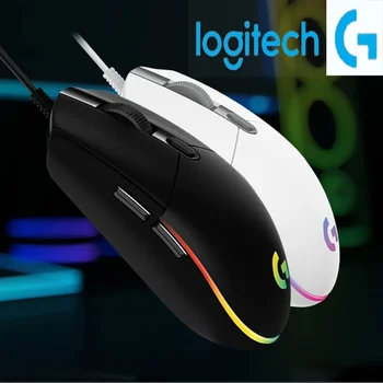 Logitech G102 мишка ергономична мишка оптична 8000DPI 16.8M цвят LED персонализиране 6 бутона кабелен компютър аксесоари за игри roccat
