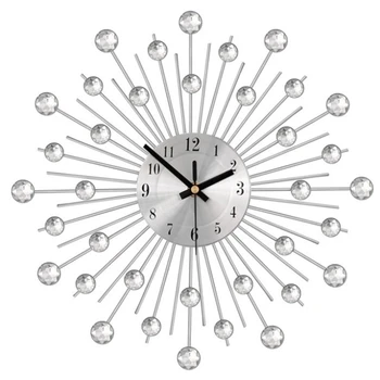 Silver Tone модерен стенен часовник за хол творчески европейски стил декор стена декор за хол спалня