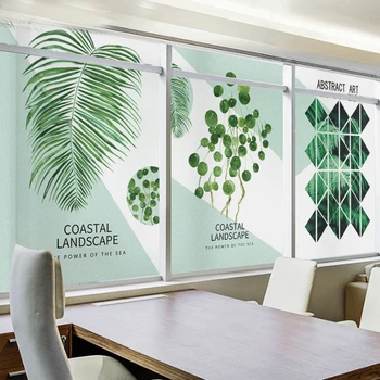 Window филм поверителност зелени растения стъкло стикер UV блокиране топлина контрол прозорец покрития Оттенък за дома