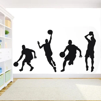 Баскетбол спортни стена Decal баскетбол игри играч силует топка стена стикер винил Начало Момчета спалня дизайн декор X249