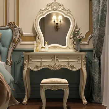 европейски стил тоалетка спалня грим маса многофункционални принцеса тоалетка шкаф за съхранение малък апартамент