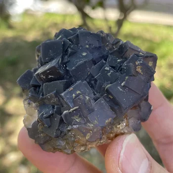 естествен китайски юнан зелен лилав флуорит образец сурова руда лекува кварцов кристал минерален лечебен камък градина декор