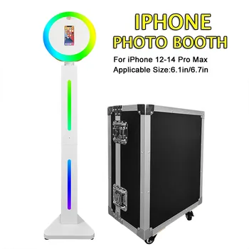 За iPhone Photo Booth Music Sync RGB Light Box App Control За iPhone 12-14 Pro Max Ring Light 180 ° Селфи PhotoBooth машина