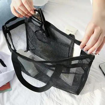 Издръжлива тоалетна чанта с цип дизайн Удобно съхранение полиестер многофункционални пътуване окото плаж тоалетна чанта