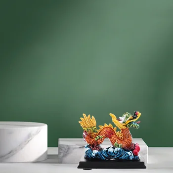 Китай смола и занаяти орнаменти Декорация на дома (дракон) 1pc китайски топ шапка подарък статуя офис