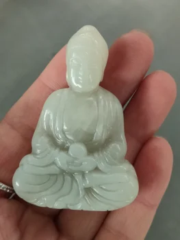 Китайска ръчна работа Нефритена резба Буда висулка колекция Нефрит Шакямуни Буда статуи