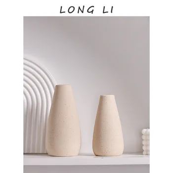 Класическа керамична ваза Цветна аранжировка Сушени цветни орнаменти Модерен хол Арт декорации Ретро висок клас Sense