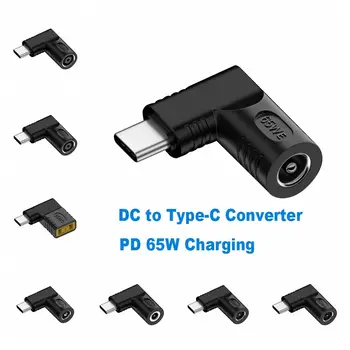 Конектор за зарядно устройство 5.5X2.5 7.4X5.0 4.5X3.0mm захранващ адаптер DC към тип C конвертор PD 65W за Xiaomi / Samsung / Lenovo