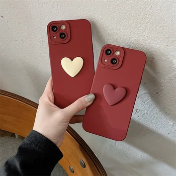 Корейски сладък 3D любов сърце мек телефон случай за Xiaomi Redmi A1 плюс 12C 11A 10C 10A 9AT 9C 8 Pro 8A 7A обектив защитен мек капак