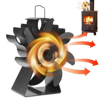 Мини камина вентилатор 7 острие топлинно захранва печка вентилатор Log дърва горелка еко-фен тиха камина фен нагревател ефективно разпределение на топлината