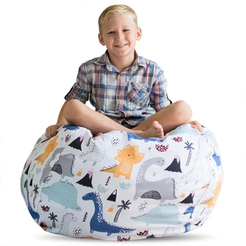 Отпечатани детски плюшени играчки за съхранение Beanbag комплект удобни мързеливи диван Beanbag съхранение пълнени стол детска играчка цип