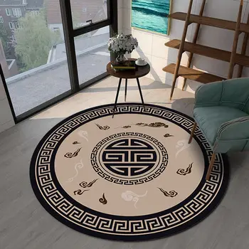 Прост дизайн кръгъл стол мат за етаж нехлъзгащ килим за хол килими за спални стая декорация естетически етаж мат