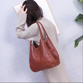 Реколта кожа луксозни чанти жени чанти дизайнерски чанти известна марка жени чанти голям капацитет голяма пазарска чанта за жени Sac A Main