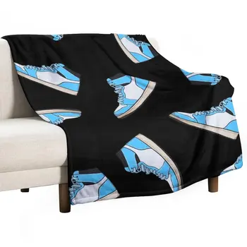 Синьо-бял висок топ модел маратонки - черен фон Хвърли одеяло за диван одеяло диван