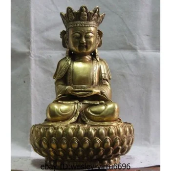 Тибет будизъм мед месинг Ru Lai Kwan-yin Tathagata Буда Гуан Ин статуя 30CM