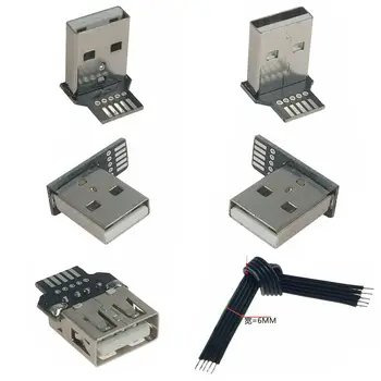 Тип DIY USB високоскоростен USB конектор събрание заваряване тип мъжки жак телефон PCBTail гнездо за зареждане електрически терминал
