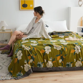 уютен муселин хвърлят одеяло памук одеяло пълна кралица ватирани спално бельо диван лято легла утешител покривка чаршаф