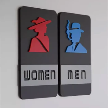 Цвят мъже и жени тоалетна врата знак разнообразие акрил номер табела табела wc стена стикер индикация табела баня знаци