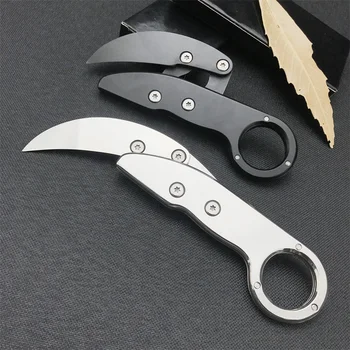 Черно-бял сгъваем нокът нож 5Cr13Mov острие 420 стоманена дръжка висококачествена джобна външна къмпинг многофункционална EDC инструмент