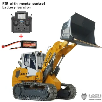 1/14 Симулация строителни машини хидравличен модел Играчка за дистанционно управление LR636 се предлага стандартно с метален верижен товарач LESU