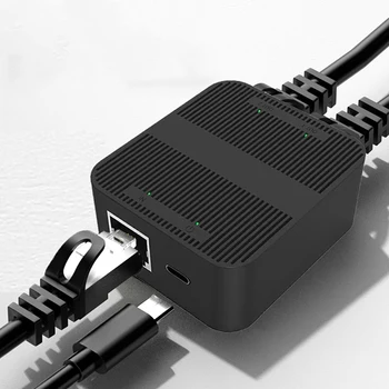1 до 2 Интернет мрежов кабелен удължител 2-портов RJ45 мини мрежов комутатор 100Mbps Две устройства онлайн по едно и също време