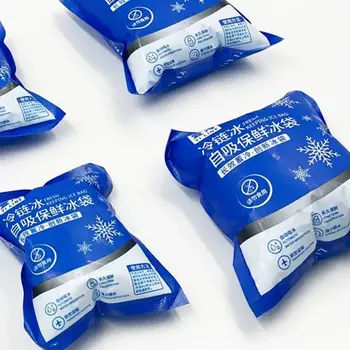 10Pcs Самозасмукващ леден пакет за многократна употреба Автоматичен абсорбиращ воден охладител чанта Съхранявайте храната свежа за ресторант Takeout студено компресиран
