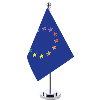 14x21cm Офис бюро малък банер цветна звезда Европейски съюз ЕС среща заседателна зала заседателна зала маса висящи ЛГБТ дъга знамена