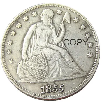 1855 Седящи монети със сребърно покритие Liberty Dollar