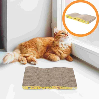 1PC Pet Cat Scratch Board Wave Shaped Cat Grinding Claw Plate Funny Cat Grinding Claws Board Toys Pet Wear Resistance Trick Cat