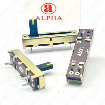 1pcs ALPHA Aihua 3.5cm A50K Единична настройка Директен плъзгащ се миксер Потенциометър Дължина на вала 10MM