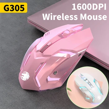 2.4G безжична Bluetooth безшумна безшумна геймърска мишка 1600DPI оптична LED подсветка USB акумулаторни мишки 6Buttons дизайн за PC лаптоп