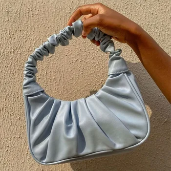 2023 Дамски чанти тенденция облак нагънат бяла чанта ниша текстура единична подмишница рамо пратеник чанти