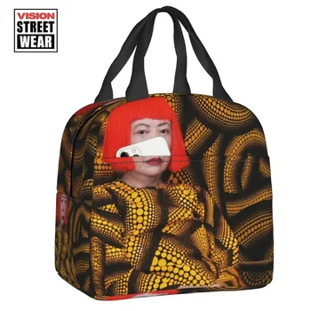 2023 Нова персонализирана чанта за обяд Yayoi Kusama Art Men Women Cooler Warm Insulated Lunch Box за деца училище