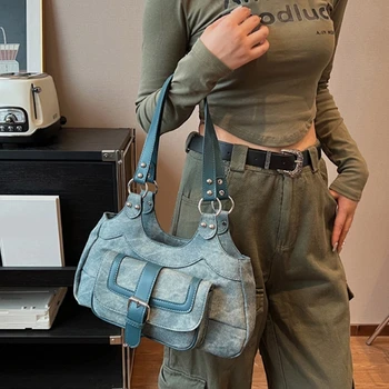 2023 Чанта за рамо Голяма пазарска чанта за момиче Жени Чанта за подмишници Модна чанта с цип