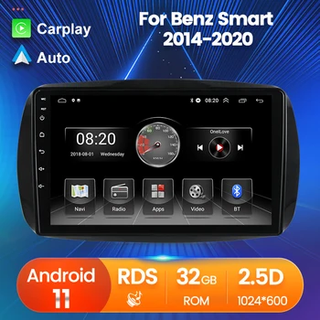 Android 11 Автомобилен видео плейър GPS Track Carplay За Mercedes Benz Smart Fortwo C453 A453 W453 2015 2016 2017 2018 Auto Radio BT