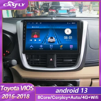 Android 13 Автомобилно радио за Toyota Vios Yaris L 2016 - 2019 GPS навигация RDS мултимедиен видео плейър No 2Din 2din DVD 4G WIFI