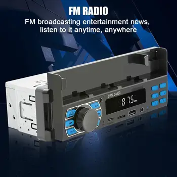 Car Radio Bluetooth 1 Din MP3 плейър Хендсфри A2DP TF Unit Телефон Дистанционно C клетъчна система D3400 Аудио APP глава Aux държач тип U6V8