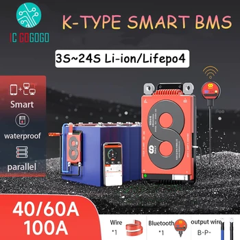 DALY Smart BMS паралелна връзка 4S 8S 13S 16S 12V 24V 36V 48V 72V Li-ion Lifepo4 Защита на батерията K Board Bluetooth APP CAN